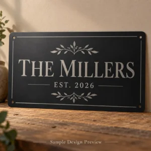 Personalized metal sign design example.